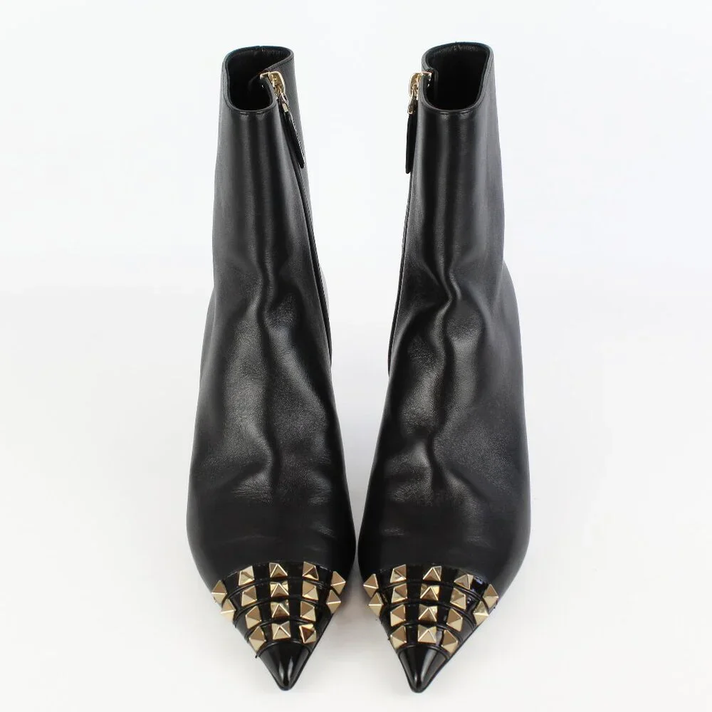 NEW Valentino Rockstud Pointed Ankle Boot – Sleek Kitten Heel w Studded Toe Edge